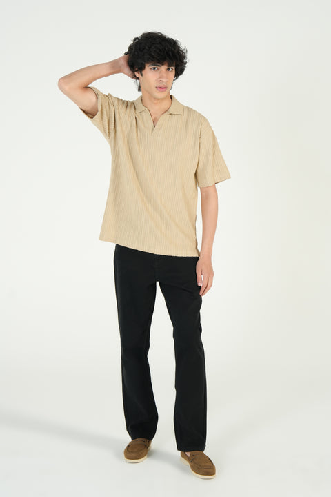 RELAXED FIT TEXTURED POLO