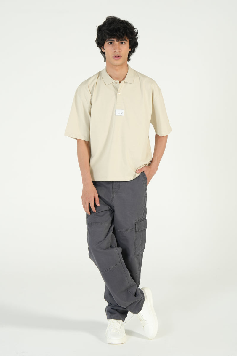 BOXY FIT ZIP EMBROIDERED POLO