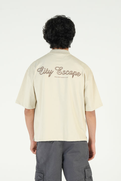 BOXY FIT ZIP EMBROIDERED POLO