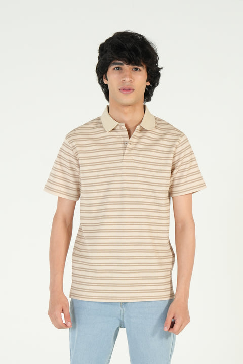 TEXTURED STRIPED POLO
