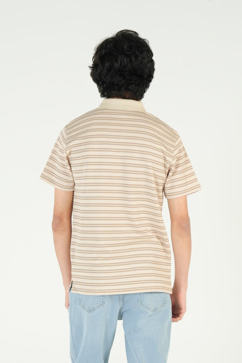 TEXTURED STRIPED POLO