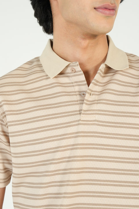 TEXTURED STRIPED POLO