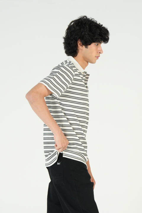TEXTURED STRIPED POLO