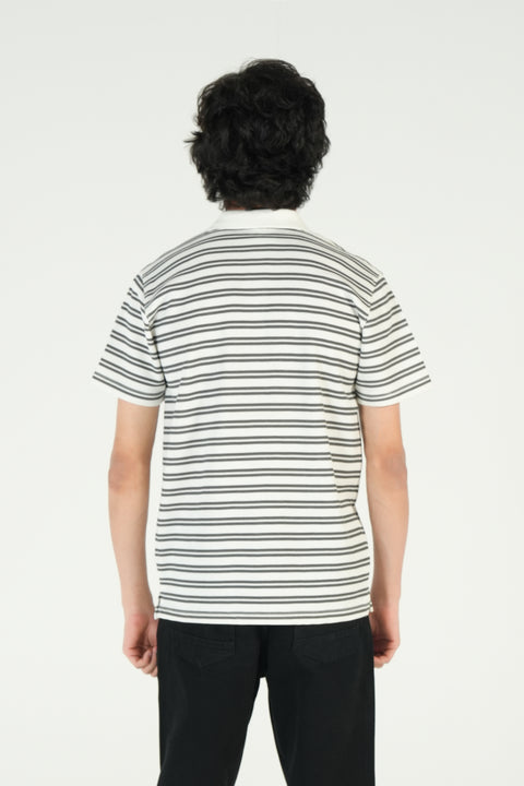 TEXTURED STRIPED POLO