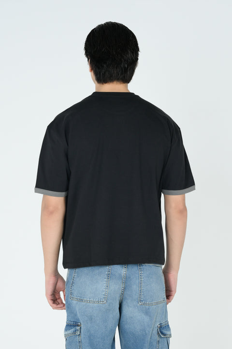 BOXY FIT CONTRAST PANEL TEE