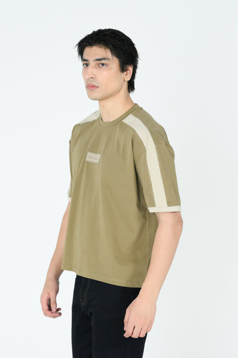 BOXY FIT CONTRAST PANEL TEE