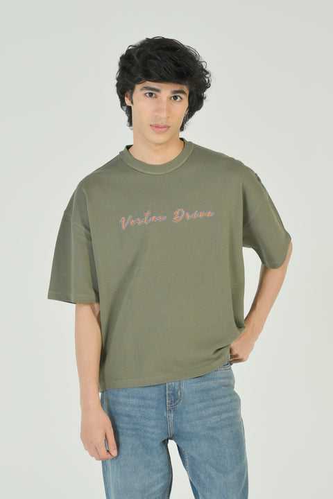 BOXY FIT TEXTURED GRAPHIC TEE
