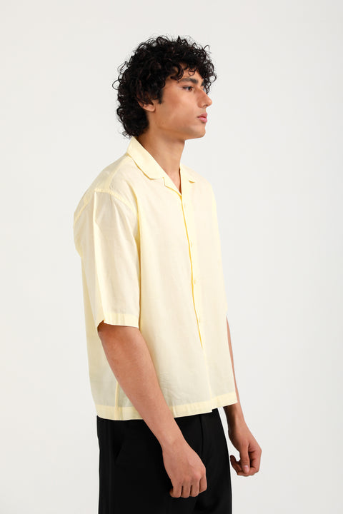 BOXY FIT RESORT COLLAR DOBBY SHIRT