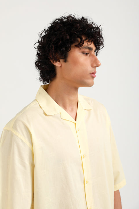 BOXY FIT RESORT COLLAR DOBBY SHIRT