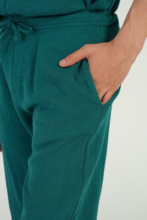 BAGGY FIT TEXTURED TROUSER