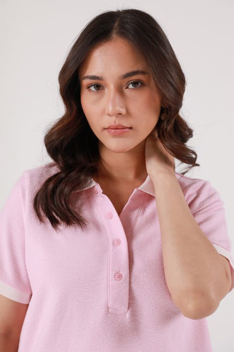 TEXTURED CONTRAST POLO SHIRT
