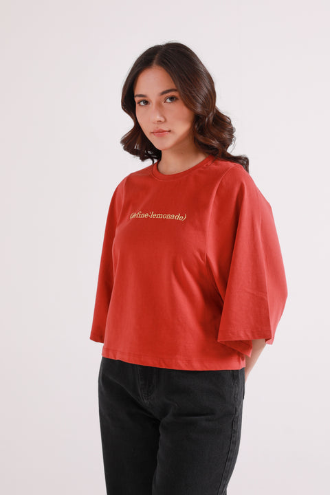 GRAPHIC TEE WITH SLEEVE DETAIL