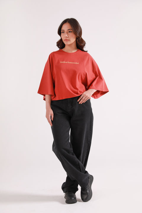 GRAPHIC TEE WITH SLEEVE DETAIL