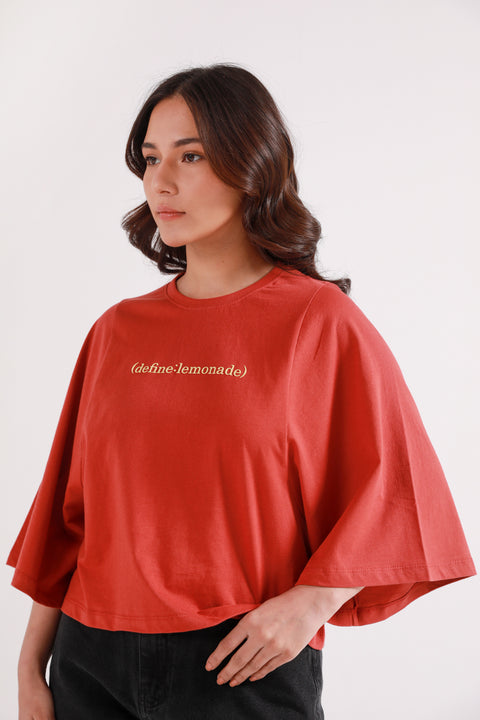 GRAPHIC TEE WITH SLEEVE DETAIL
