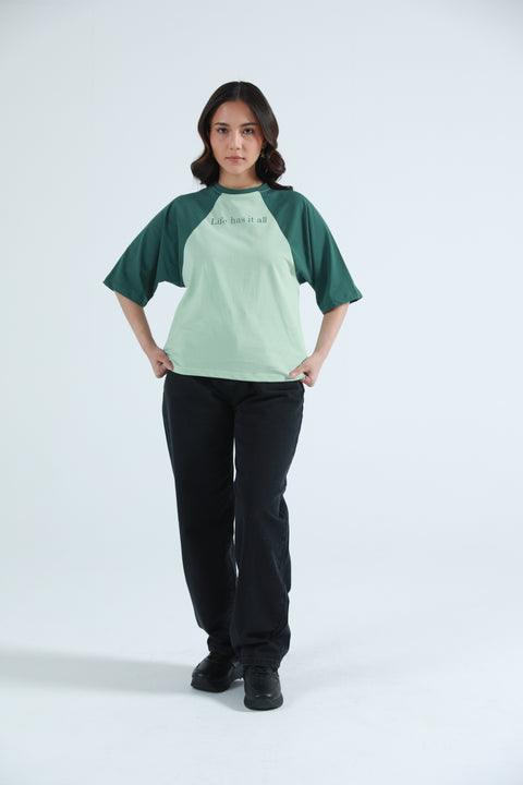 RAGLAN SLOGAN TEE