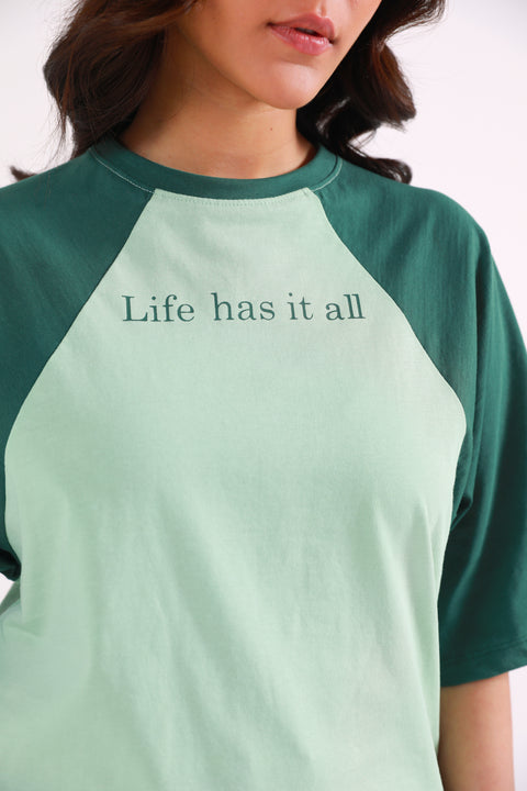 RAGLAN SLOGAN TEE