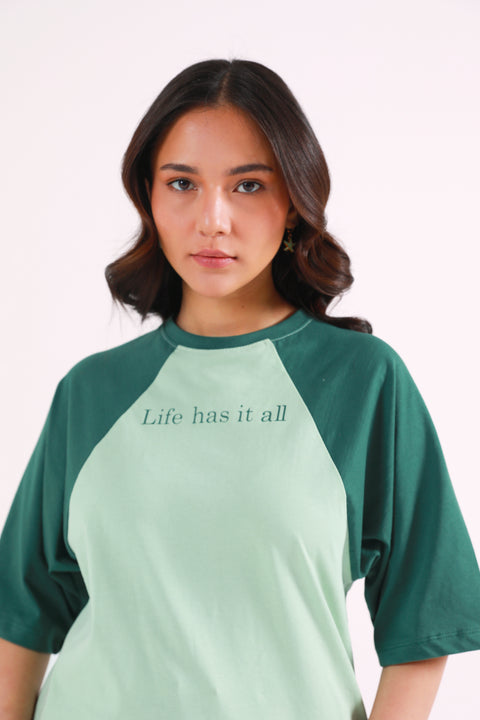 RAGLAN SLOGAN TEE