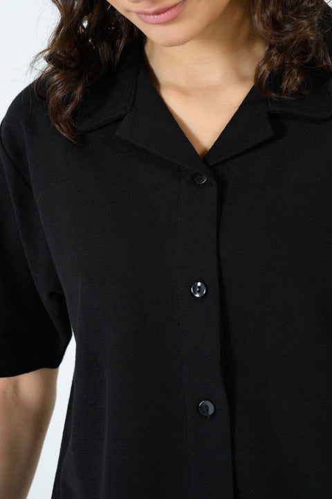 TEXTURED BUTTON DOWN SHIRT