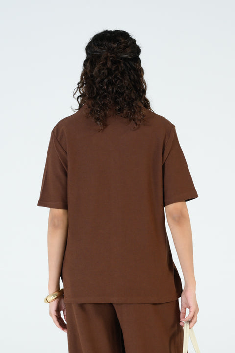 TEXTURED BUTTON DOWN SHIRT