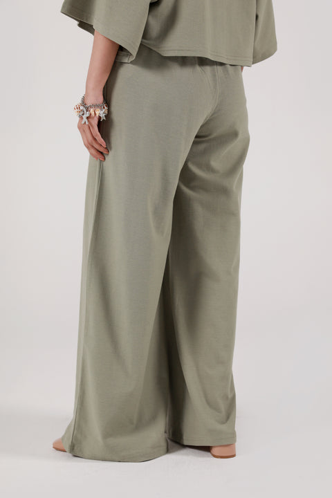 TEXTURED WIDE LEG TROUSER