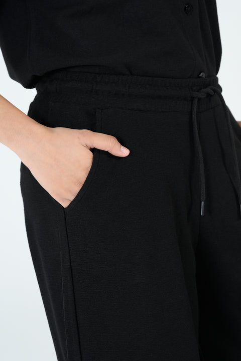 TEXTURED MEGA WIDE LEG TROUSERS