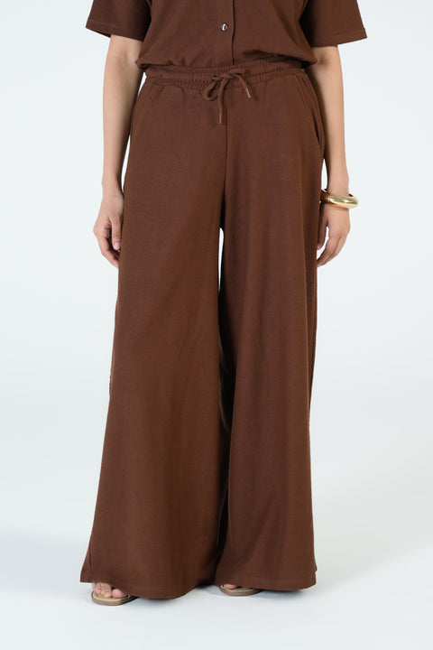 TEXTURED MEGA WIDE LEG TROUSERS