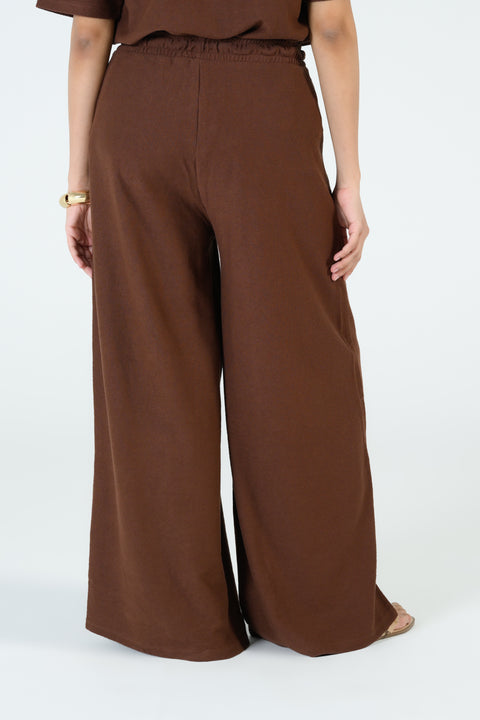 TEXTURED MEGA WIDE LEG TROUSERS