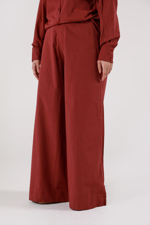 PINSTRIPE WIDE LEG TROUSER