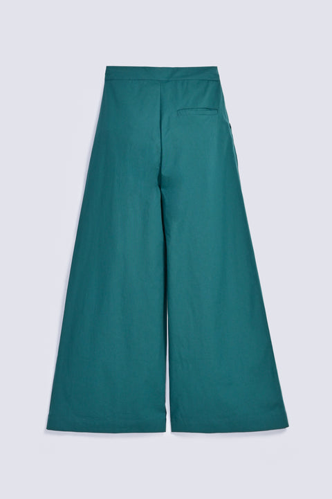 PLEATED WIDE LEG TROUSERS