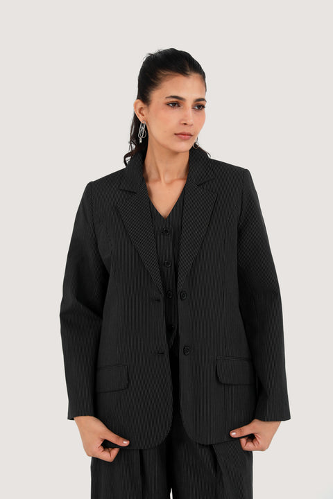 PINSTRIPED FORMAL BLAZER