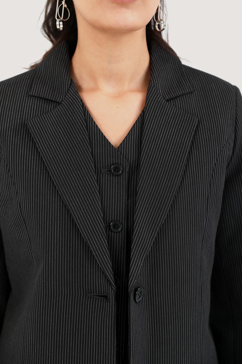 PINSTRIPED FORMAL BLAZER