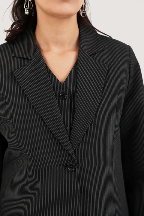 PINSTRIPED FORMAL BLAZER