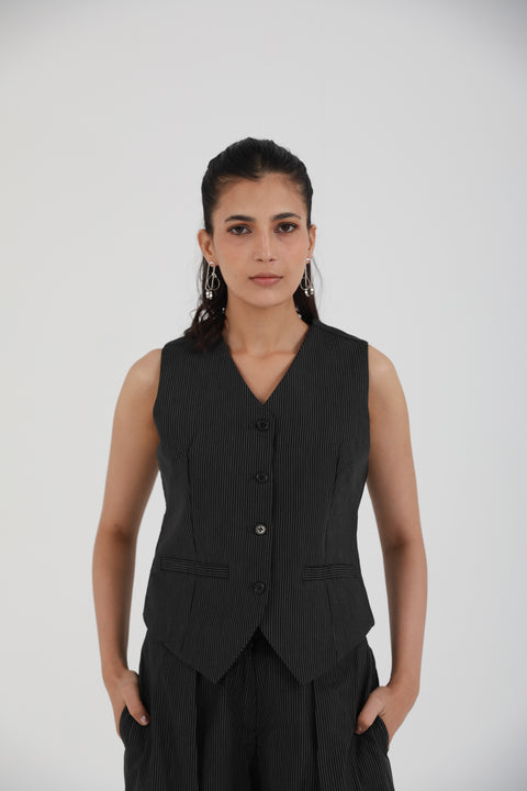 PINSTRIPED FORMAL VEST