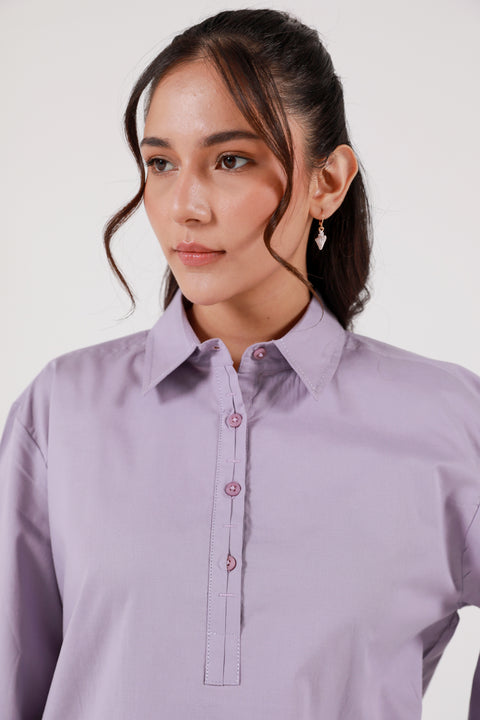OVERSIZED HALF PLACKET TOP