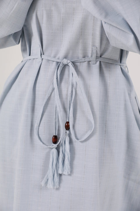 TEXTURED DRESS WITH WAIST DETAIL