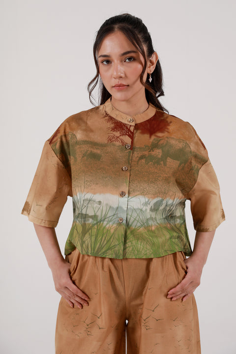 PRINTED CROPPED TOP