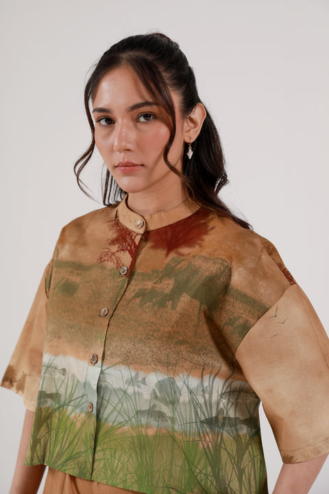 PRINTED CROPPED TOP