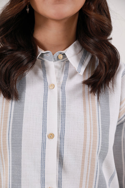 TEXTURED OVERSIZED BUTTON-DOWN SHIRT
