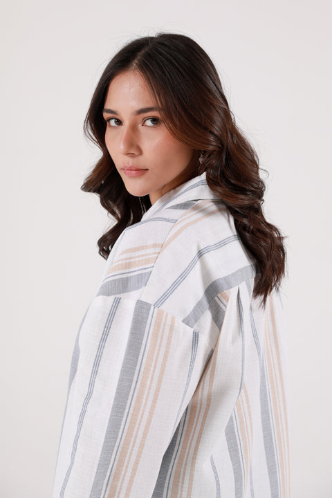 TEXTURED OVERSIZED BUTTON-DOWN SHIRT