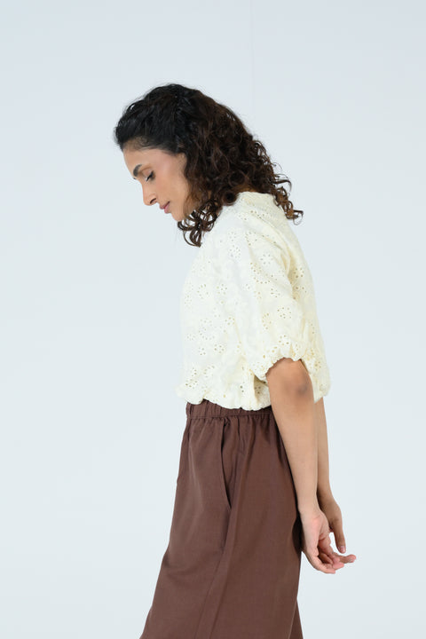 SCHIFFLI EMBROIDERED TOP