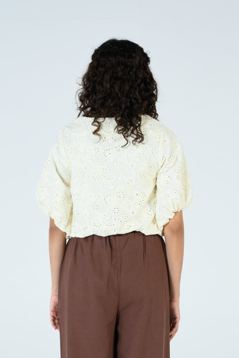 SCHIFFLI EMBROIDERED TOP