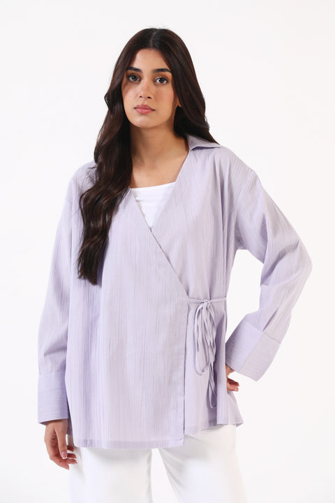 TEXTURED WAIST TIE TOP