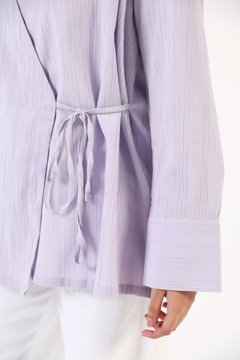 TEXTURED WAIST TIE TOP