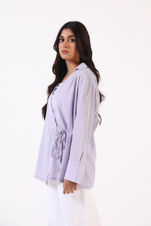 TEXTURED WAIST TIE TOP