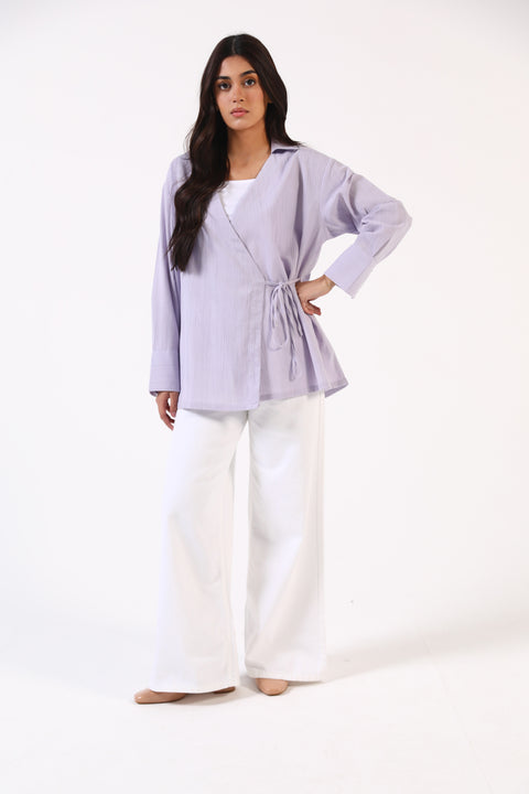 TEXTURED WAIST TIE TOP