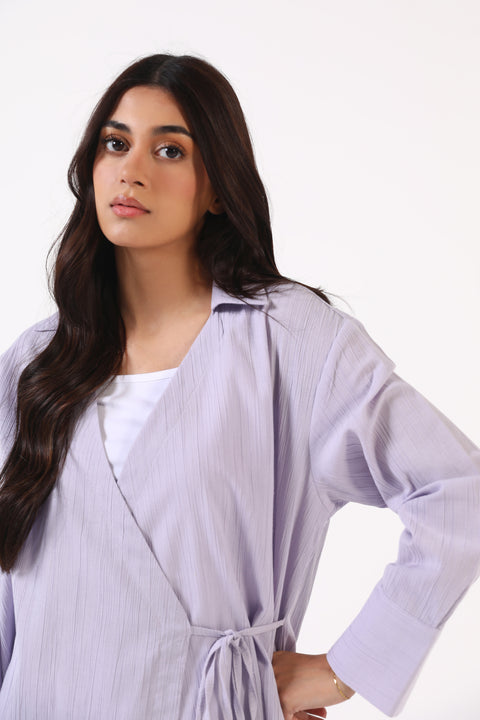 TEXTURED WAIST TIE TOP