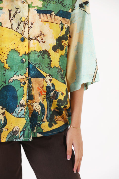 PRINTED BUTTON DOWN SHIRT