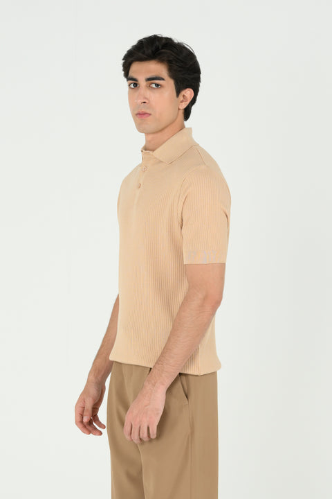 TEXTURED KNITTED POLO