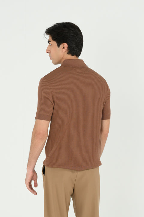 TEXTURED KNITTED POLO