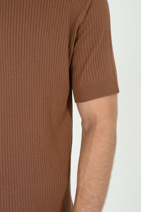 TEXTURED KNITTED POLO